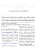 Formal Synthesis of Controllers for Safety-Critical Autonomous Systems: Developments and Challenges