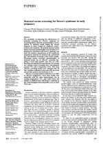 Maternal serum screening for Down’s syndrome in early pregnancy