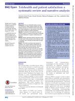 Telehealth and patient satisfaction: a systematic review and narrative analysis