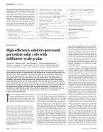 High-efficiency solution-processed perovskite solar cells with millimeter-scale grains