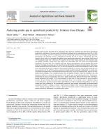 Analyzing gender gap in agricultural productivity: Evidence from Ethiopia
