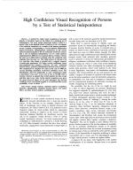High Confidence Visual Recognition of Persons by a Test of Statistical Independence