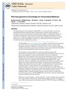 Pharmacogenomics Knowledge for Personalized Medicine