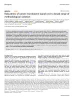 Robustness of cancer microbiome signals over a broad range of methodological variation