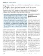 Water Manganese Exposure and Children’s Intellectual Function in Araihazar, Bangladesh