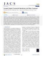 Covalent Organic Framework Membranes and Water Treatment