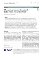 BTLA biology in cancer: from bench discoveries to clinical potentials