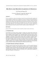 BIG DATA AND MACHINE LEARNING IN DEFENCE