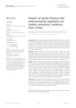 Impact on green finance and environmental regulation on carbon emissions: evidence from China