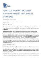 April Todd-Malmlov, Exchange Executive Director, Minn. Dept of Commerce