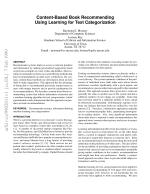 Content-Based Book Recommending Using Learning for Text Categorization
