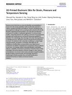 3D Printed Electronic Skin for Strain, Pressure and Temperature Sensing