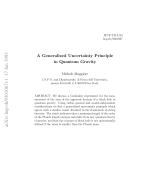 A Generalized Uncertainty Principle in Quantum Gravity