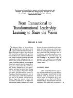 From Transactional to Transformational Leadership: Learning to Share the Vision