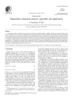 Independent component analysis: algorithms and applications