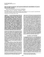 Wavelength mutations and posttranslational autoxidation of green fluorescent protein