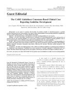 The CARE Guidelines: Consensus-Based Clinical Case Reporting Guideline Development