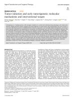 Tumor initiation and early tumorigenesis: molecular mechanisms and interventional targets