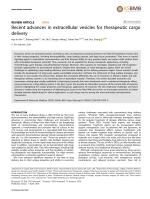 Recent advances in extracellular vesicles for therapeutic cargo delivery