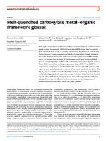 Melt-quenched carboxylate metal-organic framework glasses