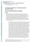Do Threatening Stimuli Draw or Hold Visual Attention in Subclinical Anxiety?