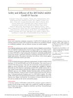 Safety and Efficacy of the BNT162b2 mRNA Covid-19 Vaccine