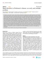 Sleep disorders in Parkinson’s disease, an early and multiple problem