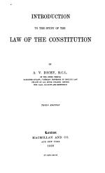 INTRODUCTION TO THE STUDY OF THE LAW OF THE CONSTITUTION