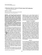 A Restriction Point for Control of Normal Animal Cell Proliferation (growth control/cell survival/cancer)