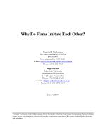 Why Do Firms Imitate Each Other?