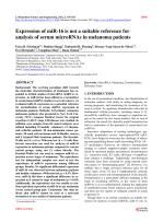 Expression of miR-16 is not a suitable reference for analysis of serum microRNAs in melanoma patients