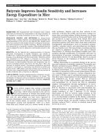 Butyrate Improves Insulin Sensitivity and Increases Energy Expenditure in Mice