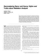 Reconsidering Baron and Kenny: Myths and Truths about Mediation Analysis