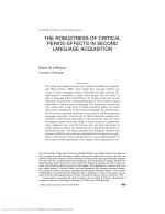 THE ROBUSTNESS OF CRITICAL PERIOD EFFECTS IN SECOND LANGUAGE ACQUISITION