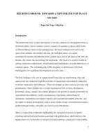 REGIONS UNBOUND: TOWARDS A NEW POLITICS OF PLACE