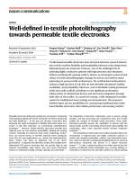 Well-defined in-textile photolithography towards permeable textile electronics