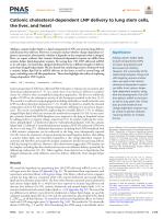 Cationic cholesterol-dependent LNP delivery to lung stem cells, the liver, and heart
