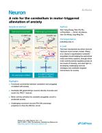 A role for the cerebellum in motor-triggered alleviation of anxiety