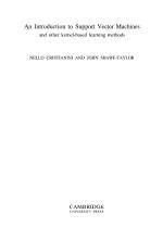 An Introduction to Support Vector Machines and other kernel-based learning methods