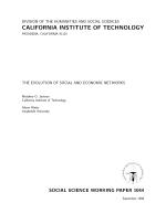 The Evolution of Social and Economic Networks