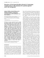 Structure of the ligand-binding domain of oestrogen receptor beta in the presence of a partial agonist and a full antagonist