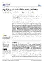 Recent Advances in the Application of Agricultural Waste in Construction