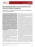 Age-dependent effects in the transmission and control of COVID-19 epidemics