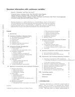 Quantum information with continuous variables