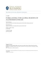 FORECASTING THE GLOBAL BURDEN OF ALZHEIMER'S DISEASE