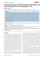 Automatic Detection of Key Innovations, Rate Shifts, and Diversity-Dependence on Phylogenetic Trees