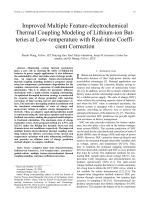Improved Multiple Feature-electrochemical Thermal Coupling Modeling of Lithium-ion Batteries at Low-temperature with Real-time Coefficient Correction
