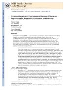 Construal Levels and Psychological Distance: Effects on Representation, Prediction, Evaluation, and Behavior