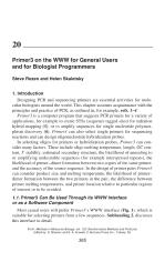 Primer3 on the WWW for General Users and for Biologist Programmers