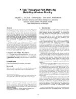 A High-Throughput Path Metric for Multi-Hop Wireless Routing